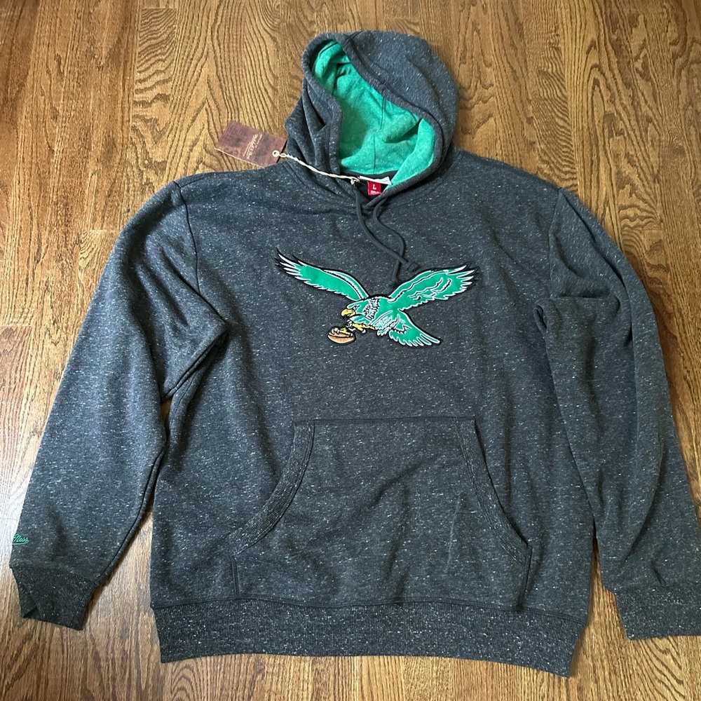 Mitchell & Ness Gray and Green Sweatshirt Hoodie